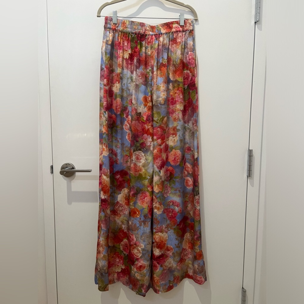 *NWT* L’Agence Lillian Satin Wide-Leg Pant, Elastic Waist, Sz S, Retail $450